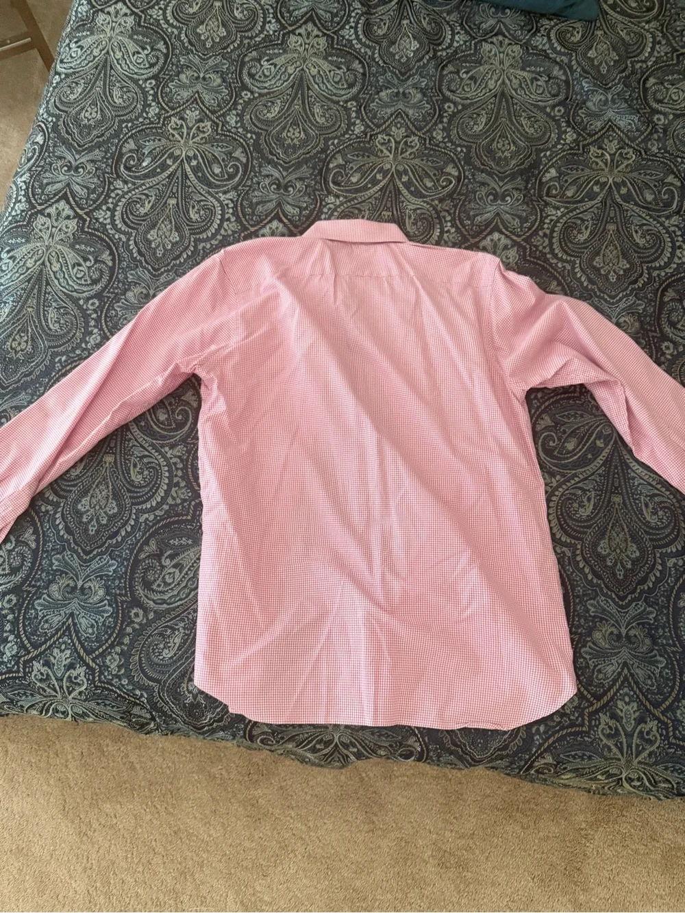 Banana Republic Men's Pink Micro-Check Dress Shirt